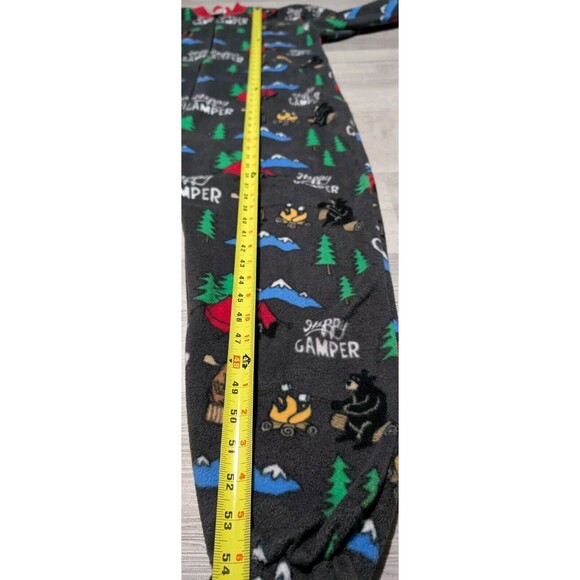 Lazy One Happy Camper Footy Pajamas Zip Up Men's Size Medium w/ Back Rear Flap - Picture 11 of 12